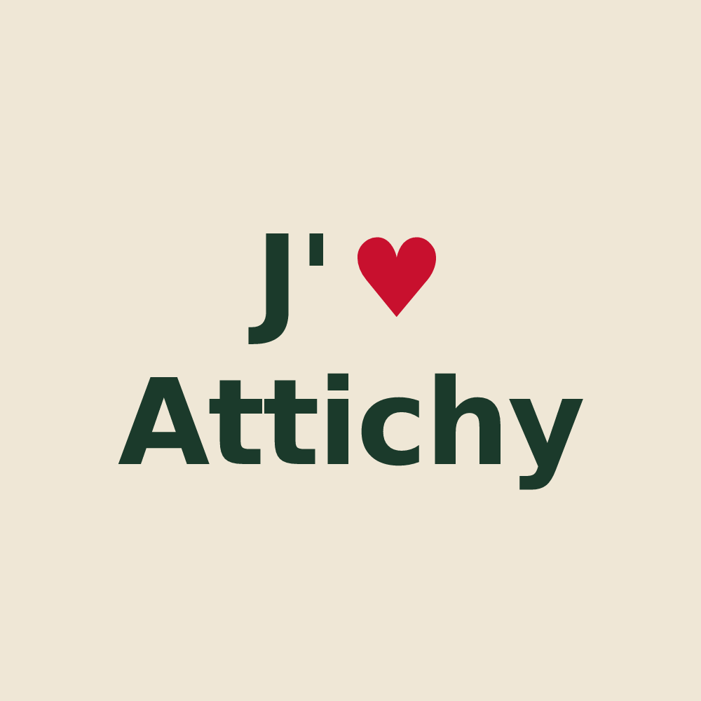 Tote bag personnalisé Attichy — design J'aime Attichy