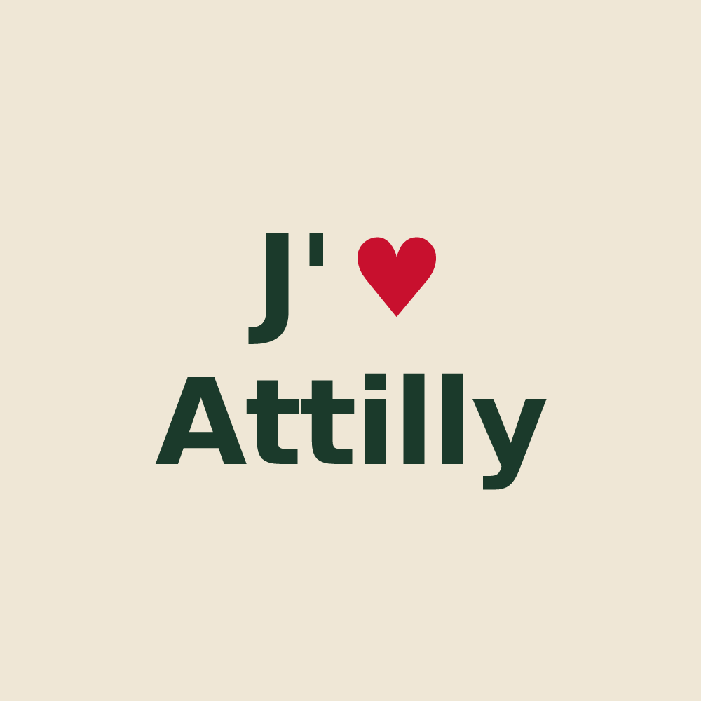 Tote bag personnalisé Attilly — design J'aime Attilly