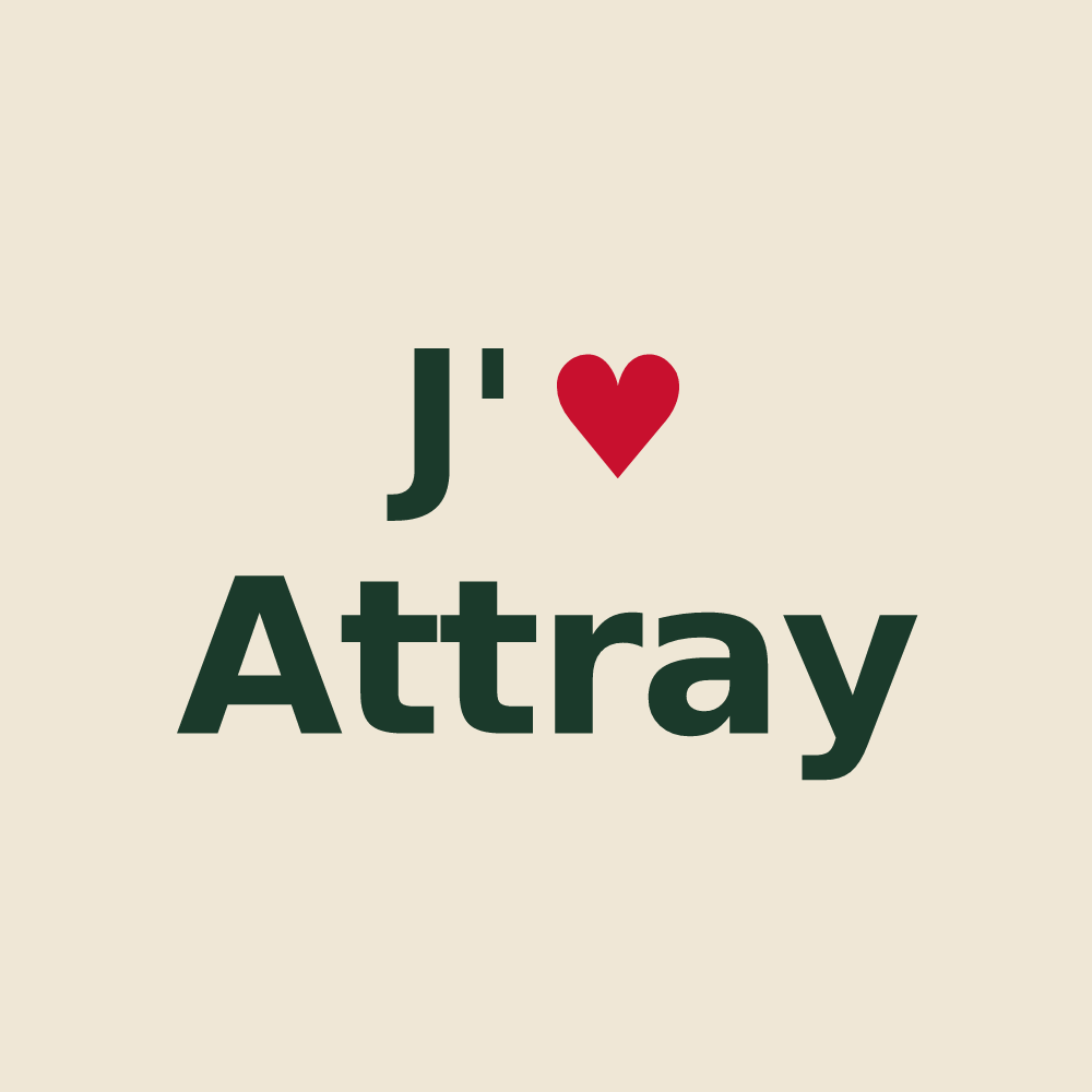 Tote bag personnalisé Attray — design J'aime Attray