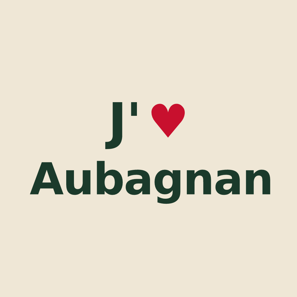 Tote bag personnalisé Aubagnan — design J'aime Aubagnan