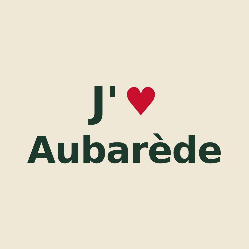 Tote bag personnalisé Aubarède — design J'aime Aubarède