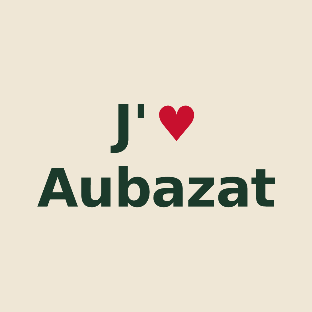 Tote bag personnalisé Aubazat — design J'aime Aubazat