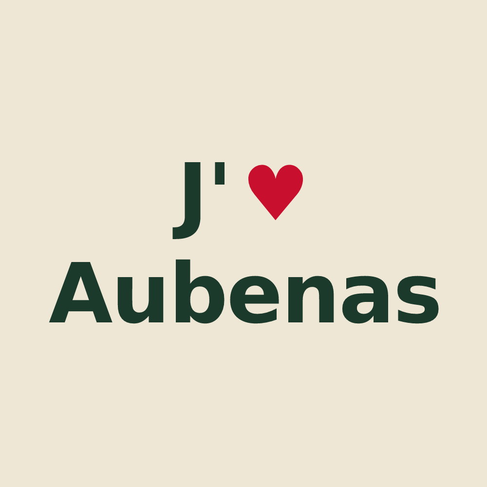 Tote bag personnalisé Aubenas — design J'aime Aubenas