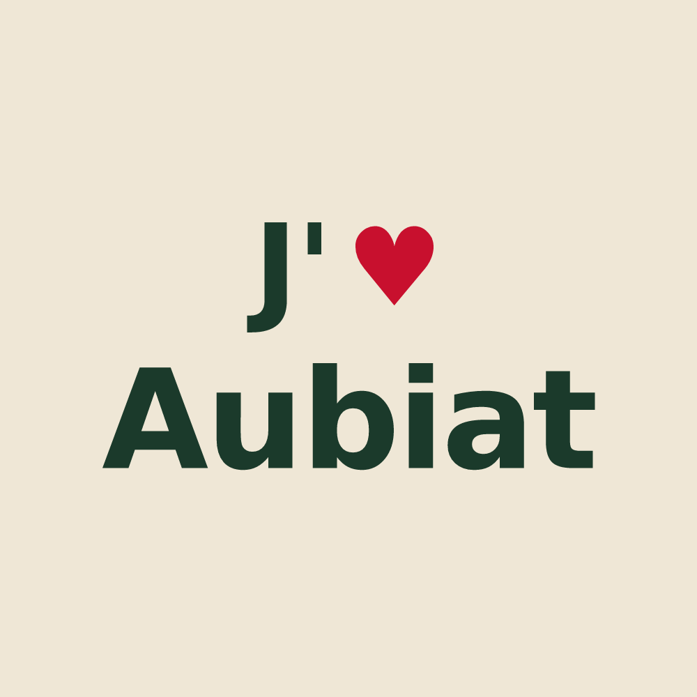 Tote bag personnalisé Aubiat — design J'aime Aubiat