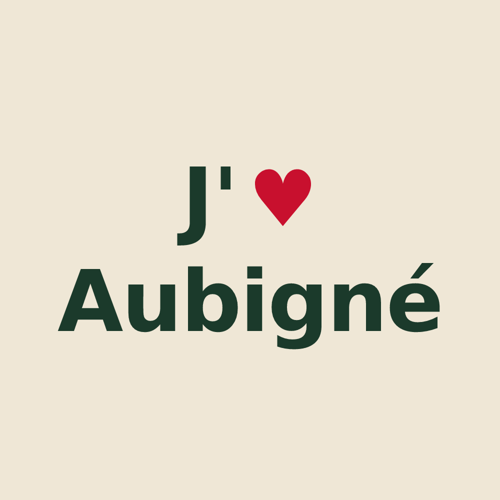 Tote bag personnalisé Aubigné — design J'aime Aubigné