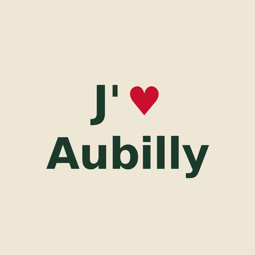 Tote bag personnalisé Aubilly — design J'aime Aubilly