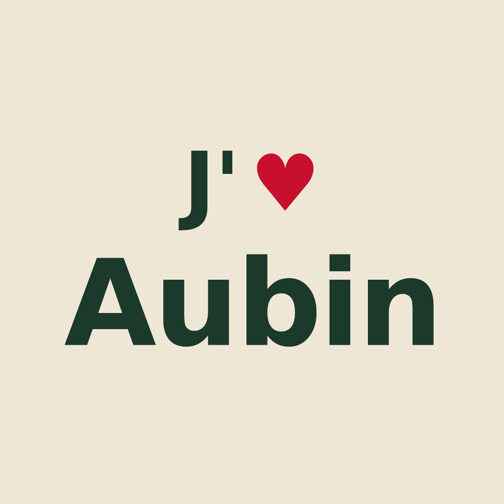 Tote bag personnalisé Aubin — design J'aime Aubin