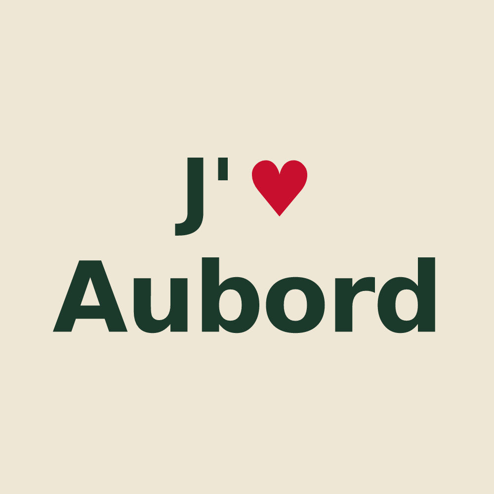 Tote bag personnalisé Aubord — design J'aime Aubord