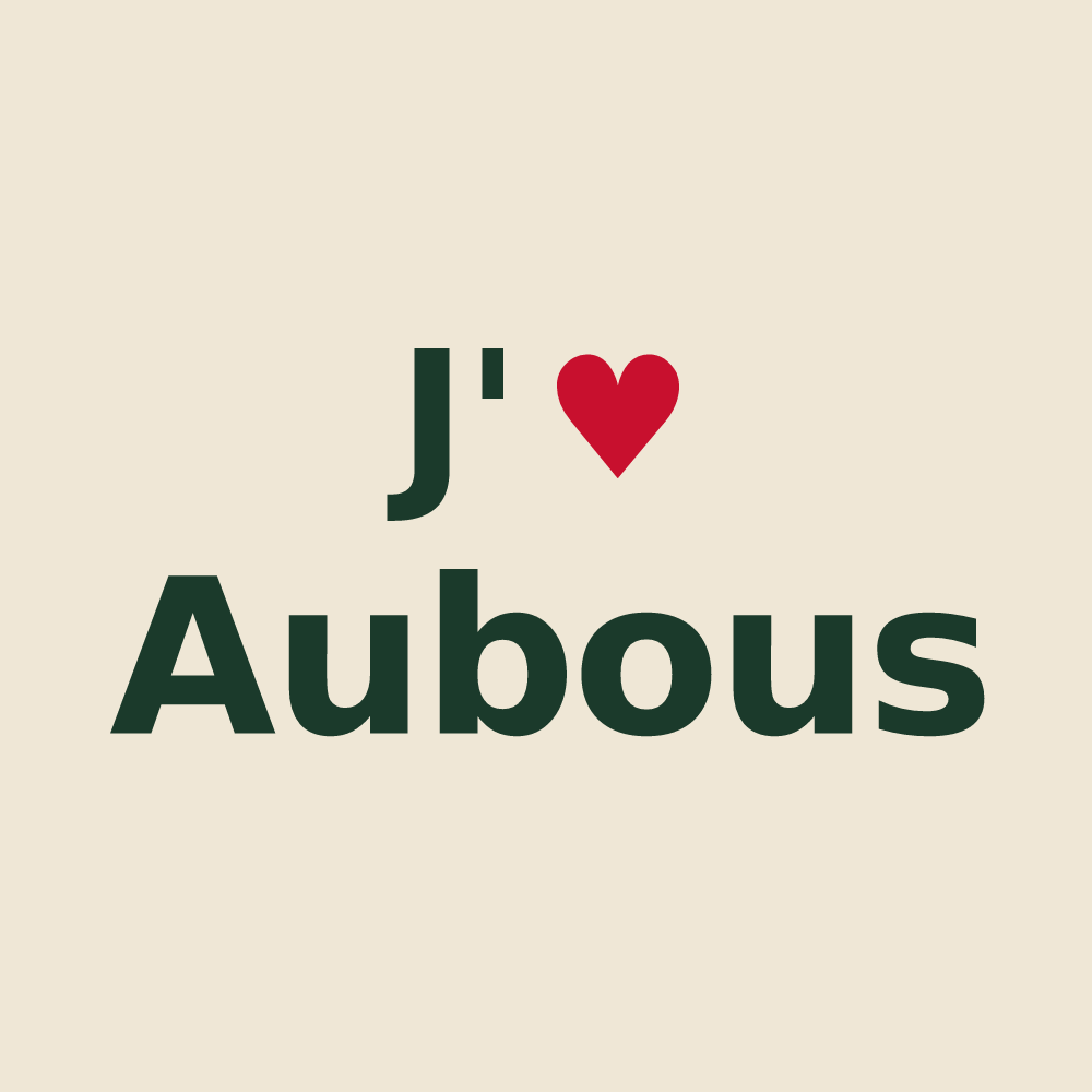 Tote bag personnalisé Aubous — design J'aime Aubous