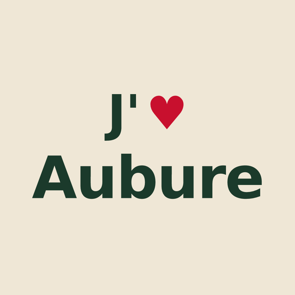 Tote bag personnalisé Aubure — design J'aime Aubure