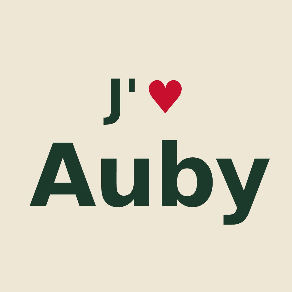 Tote bag personnalisé Auby — design J'aime Auby