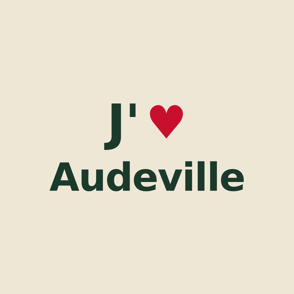 Tote bag personnalisé Audeville — design J'aime Audeville