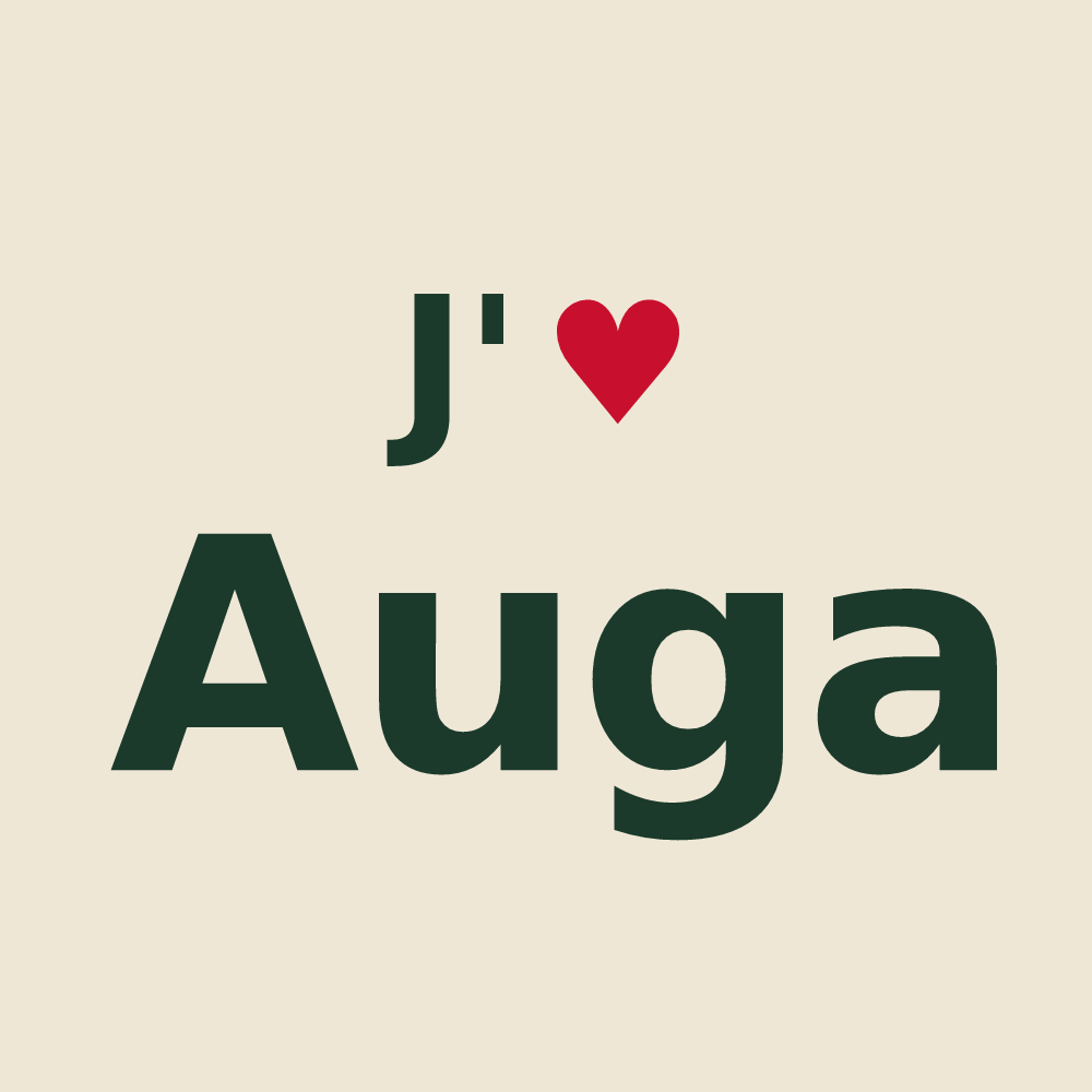 Tote bag personnalisé Auga — design J'aime Auga
