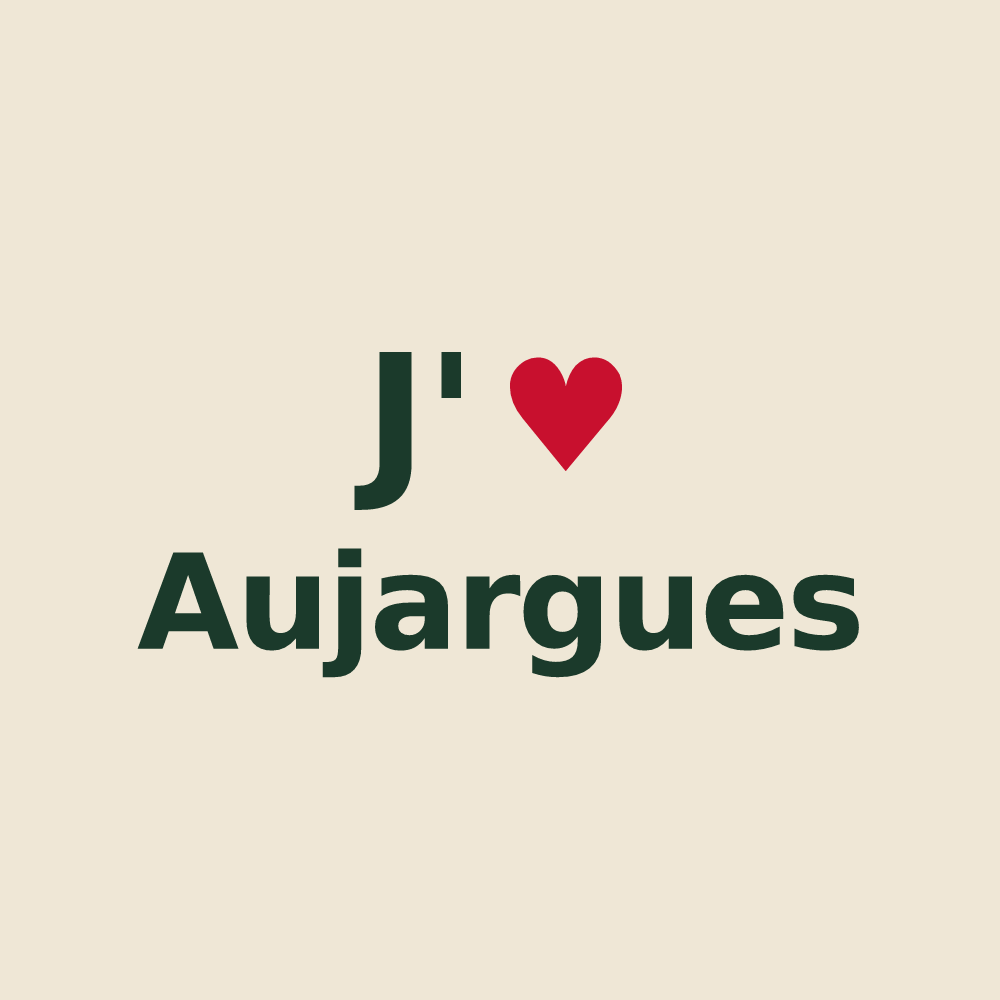 Tote bag personnalisé Aujargues — design J'aime Aujargues