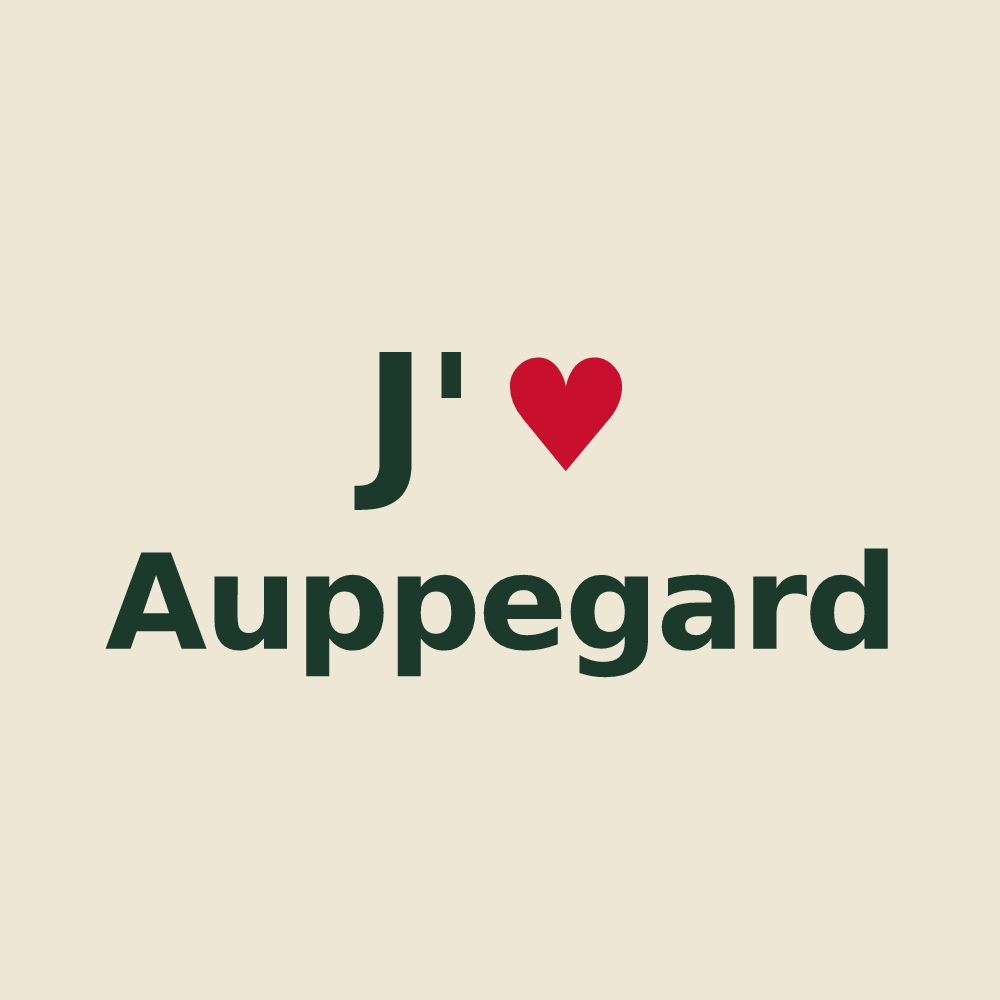 Tote bag personnalisé Auppegard — design J'aime Auppegard