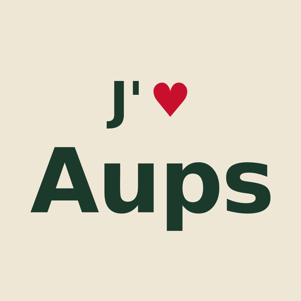Tote bag personnalisé Aups — design J'aime Aups
