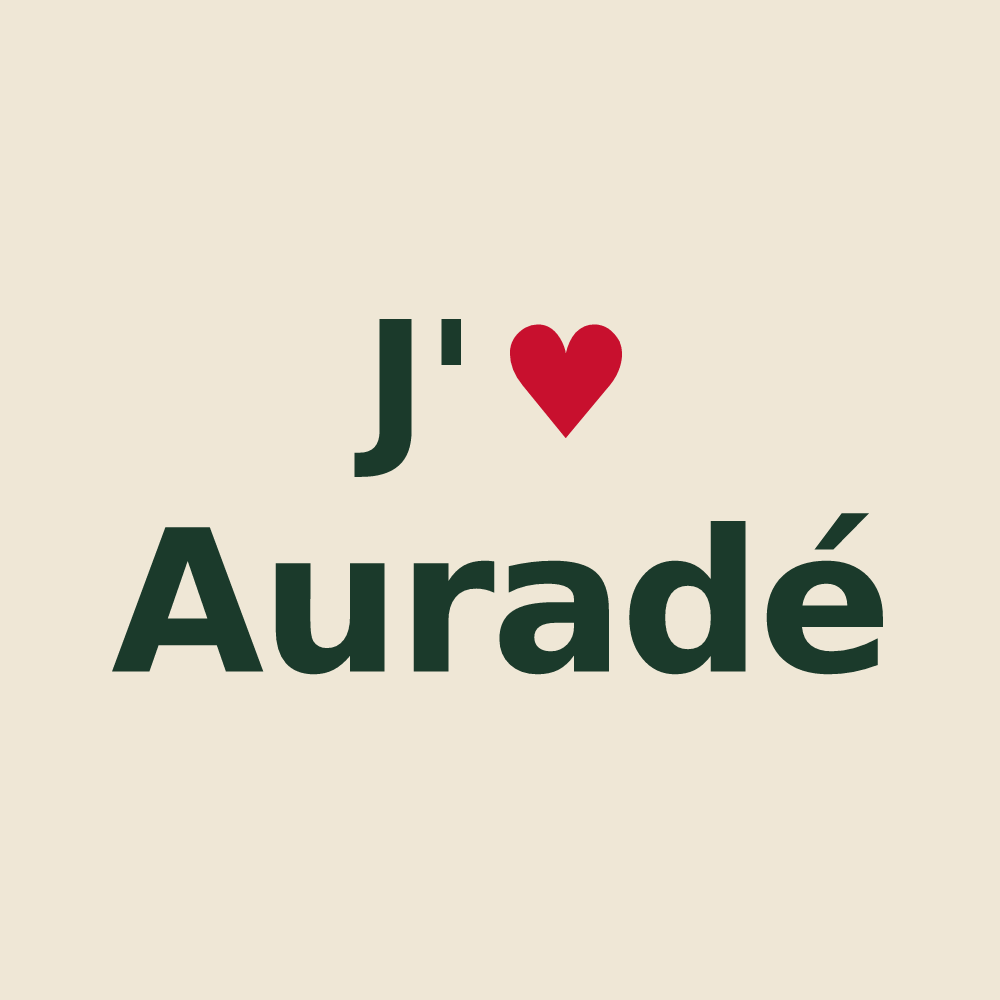 Tote bag personnalisé Auradé — design J'aime Auradé
