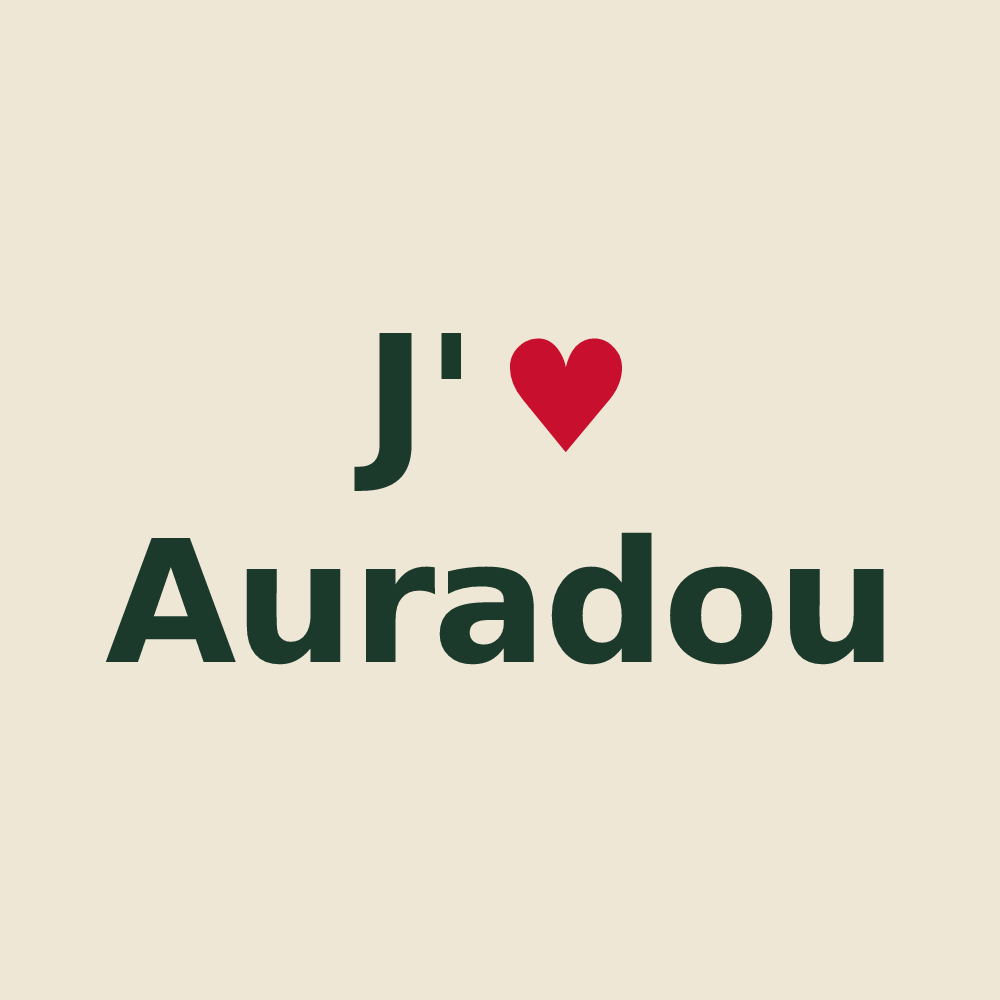 Tote bag personnalisé Auradou — design J'aime Auradou
