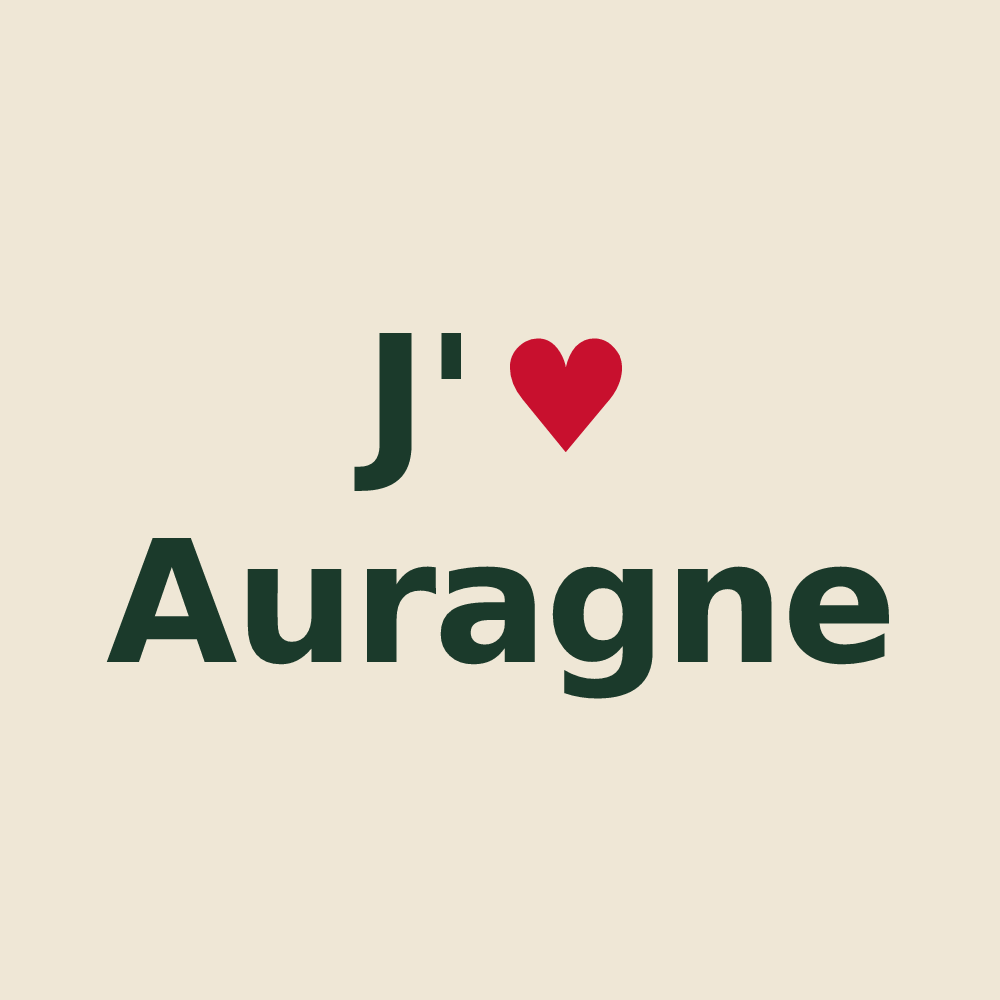 Tote bag personnalisé Auragne — design J'aime Auragne