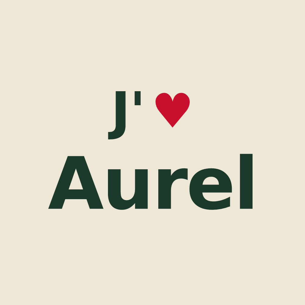 Tote bag personnalisé Aurel — design J'aime Aurel