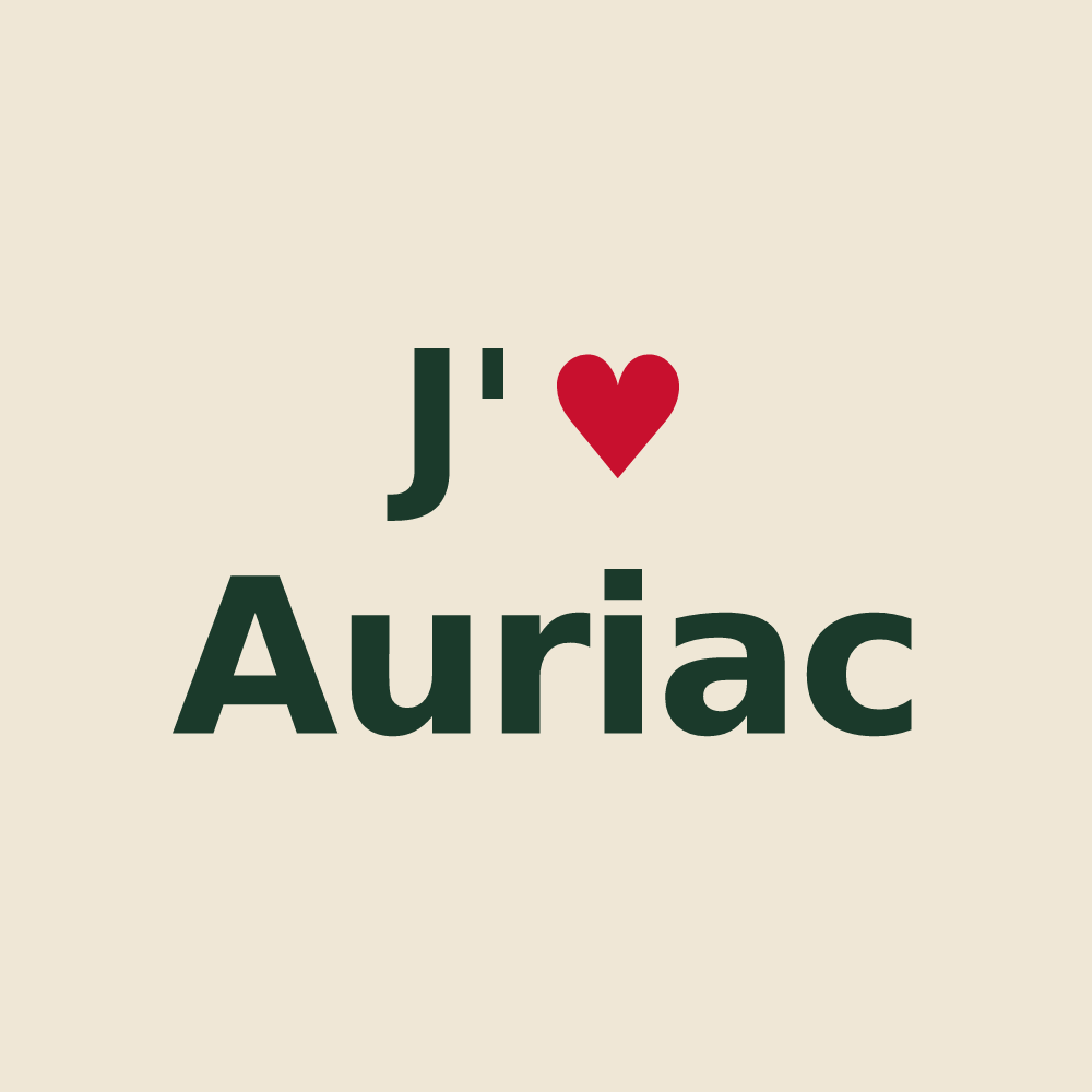 Tote bag personnalisé Auriac — design J'aime Auriac