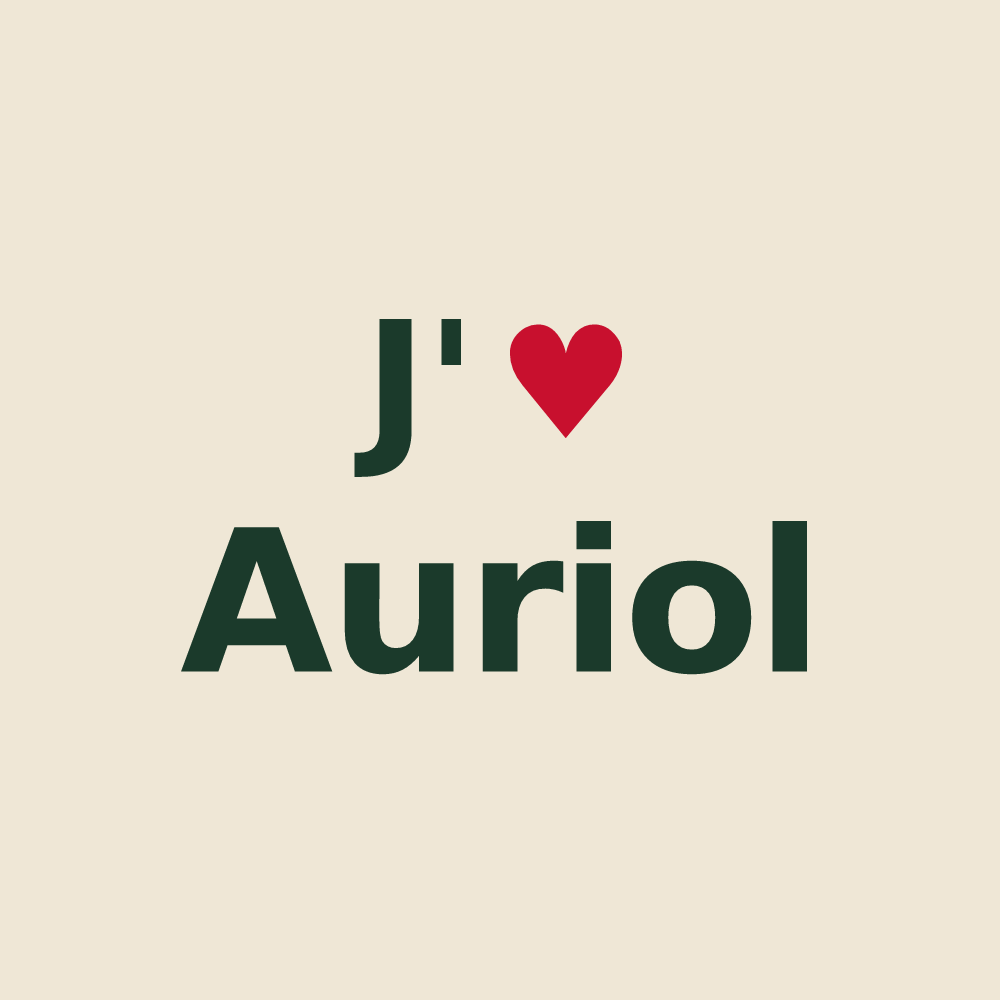 Tote bag personnalisé Auriol — design J'aime Auriol