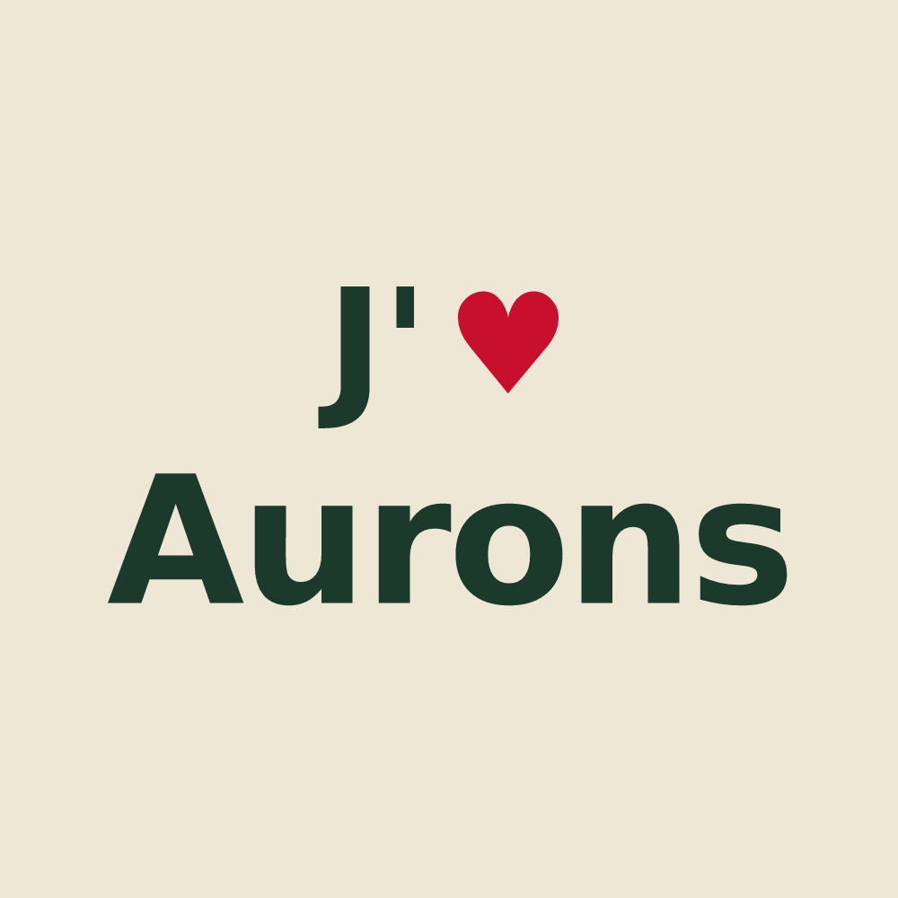 Tote bag personnalisé Aurons — design J'aime Aurons
