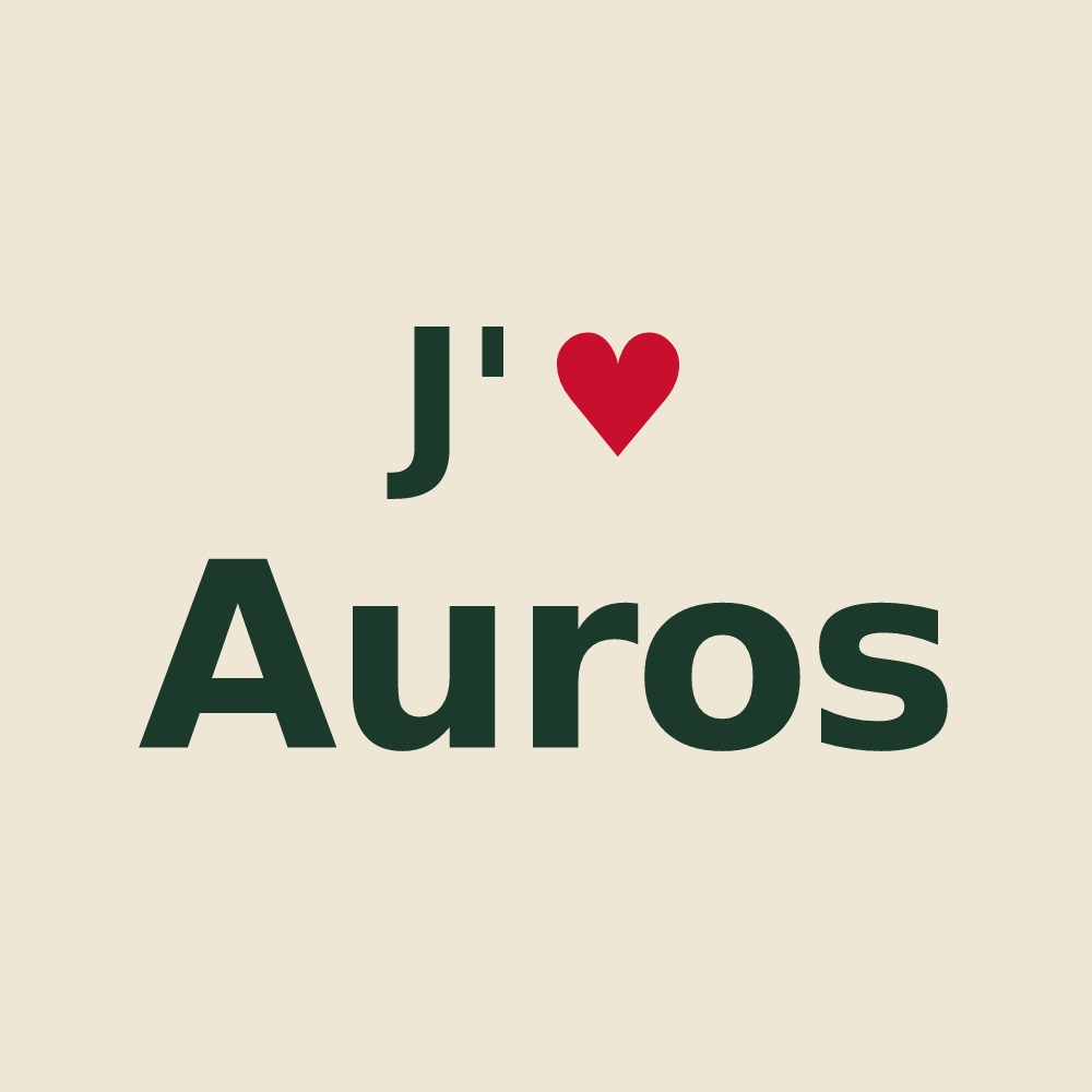 Tote bag personnalisé Auros — design J'aime Auros