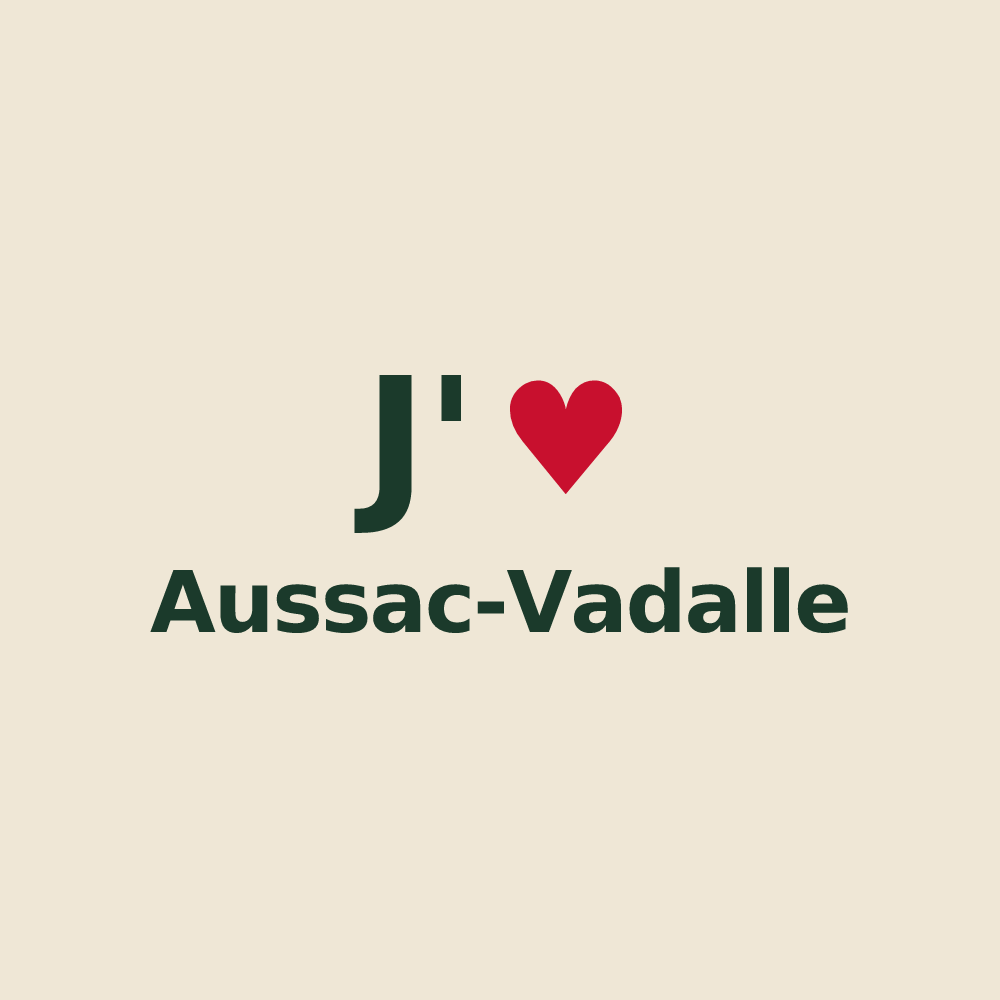 Tote bag personnalisé Aussac-Vadalle — design J'aime Aussac-Vadalle