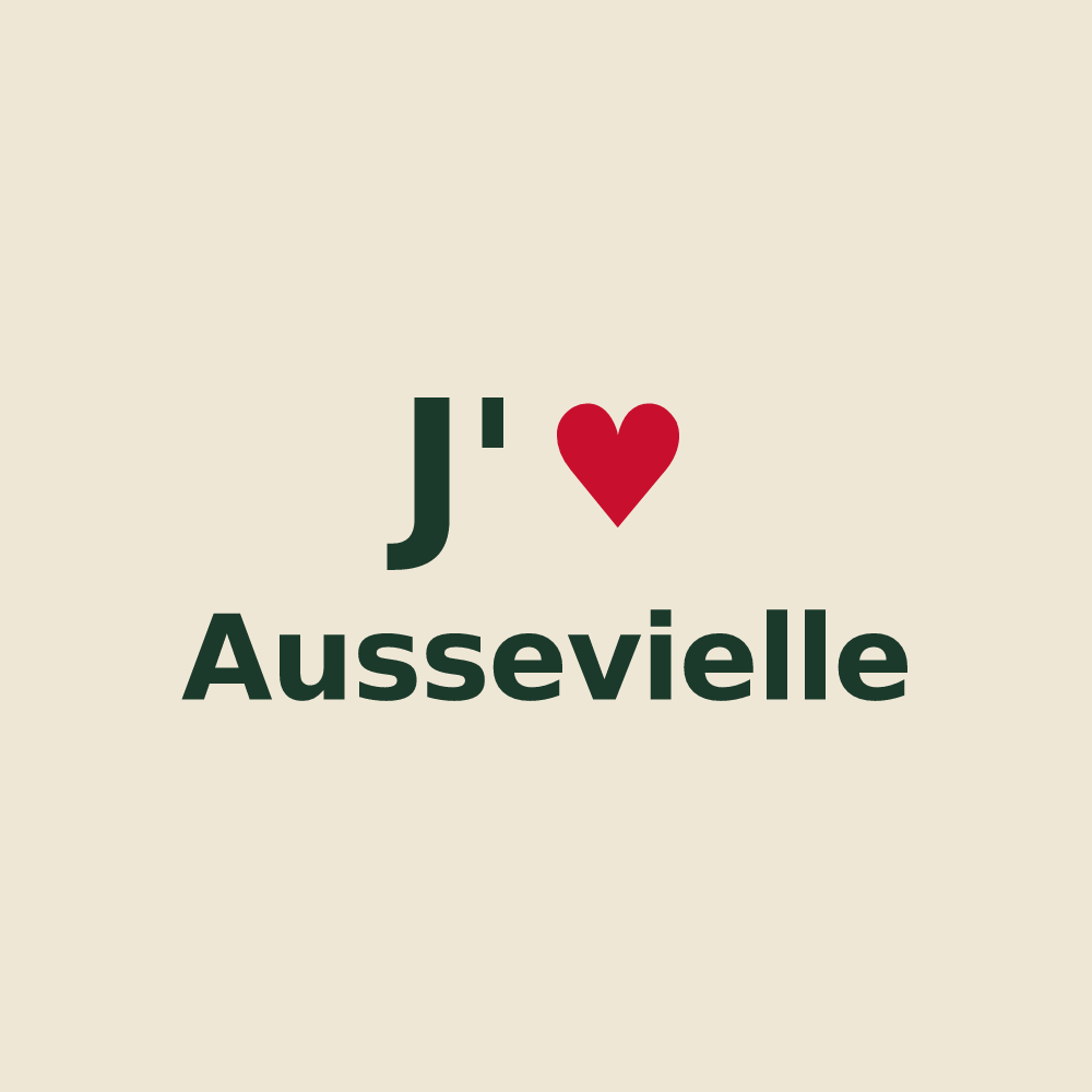 Tote bag personnalisé Aussevielle — design J'aime Aussevielle