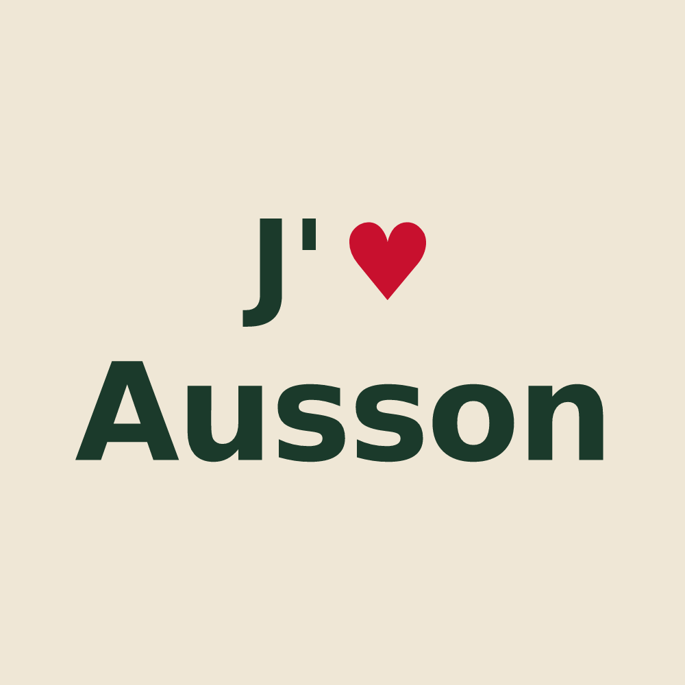 Tote bag personnalisé Ausson — design J'aime Ausson