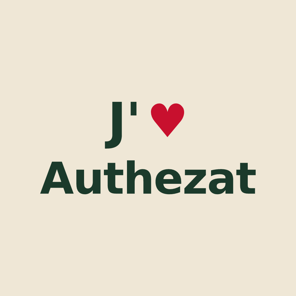 Tote bag personnalisé Authezat — design J'aime Authezat