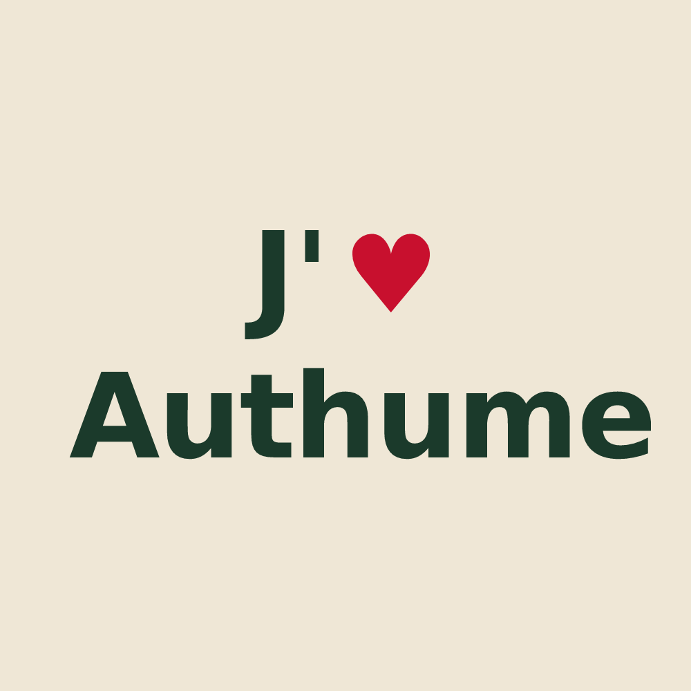 Tote bag personnalisé Authume — design « J'aime Authume » imprimé sur le tote bag