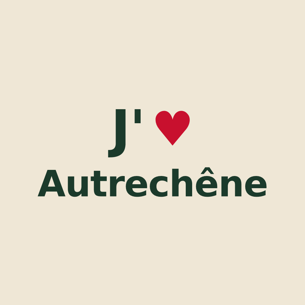 Tote bag personnalisé Autrechêne — design « J'aime Autrechêne » imprimé sur le tote bag