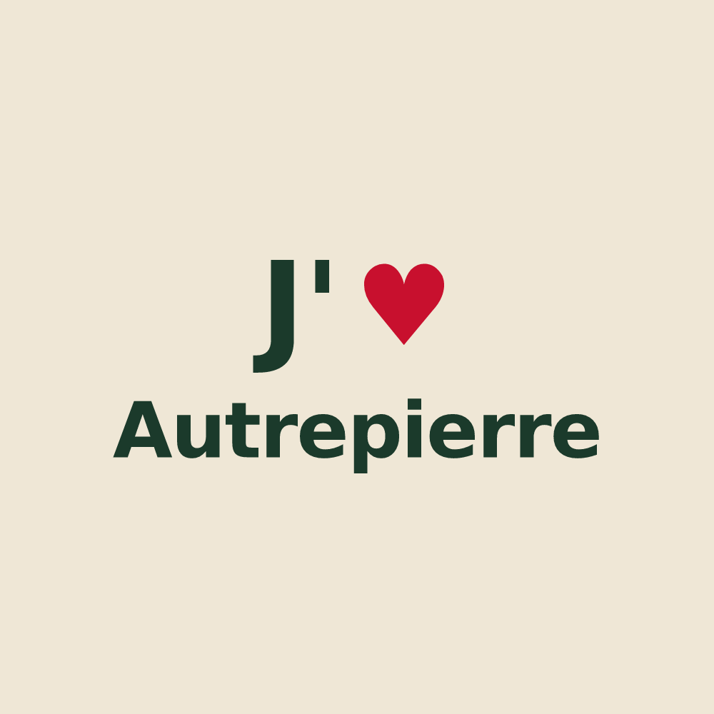 Tote bag personnalisé Autrepierre — design « J'aime Autrepierre » imprimé sur le tote bag