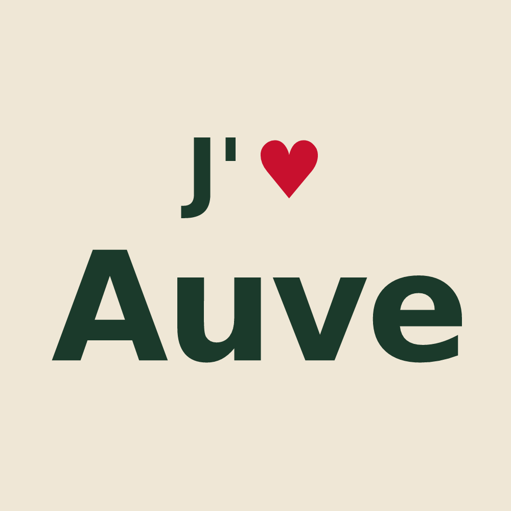 Tote bag personnalisé Auve — design J'aime Auve
