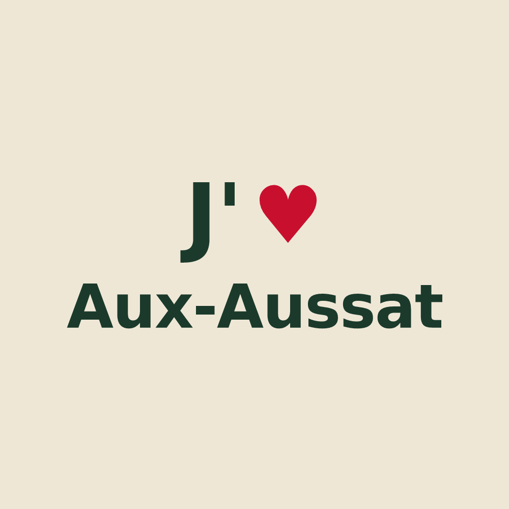 Tote bag personnalisé Aux-Aussat — design J'aime Aux-Aussat
