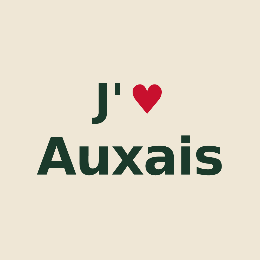 Tote bag personnalisé Auxais — design J'aime Auxais