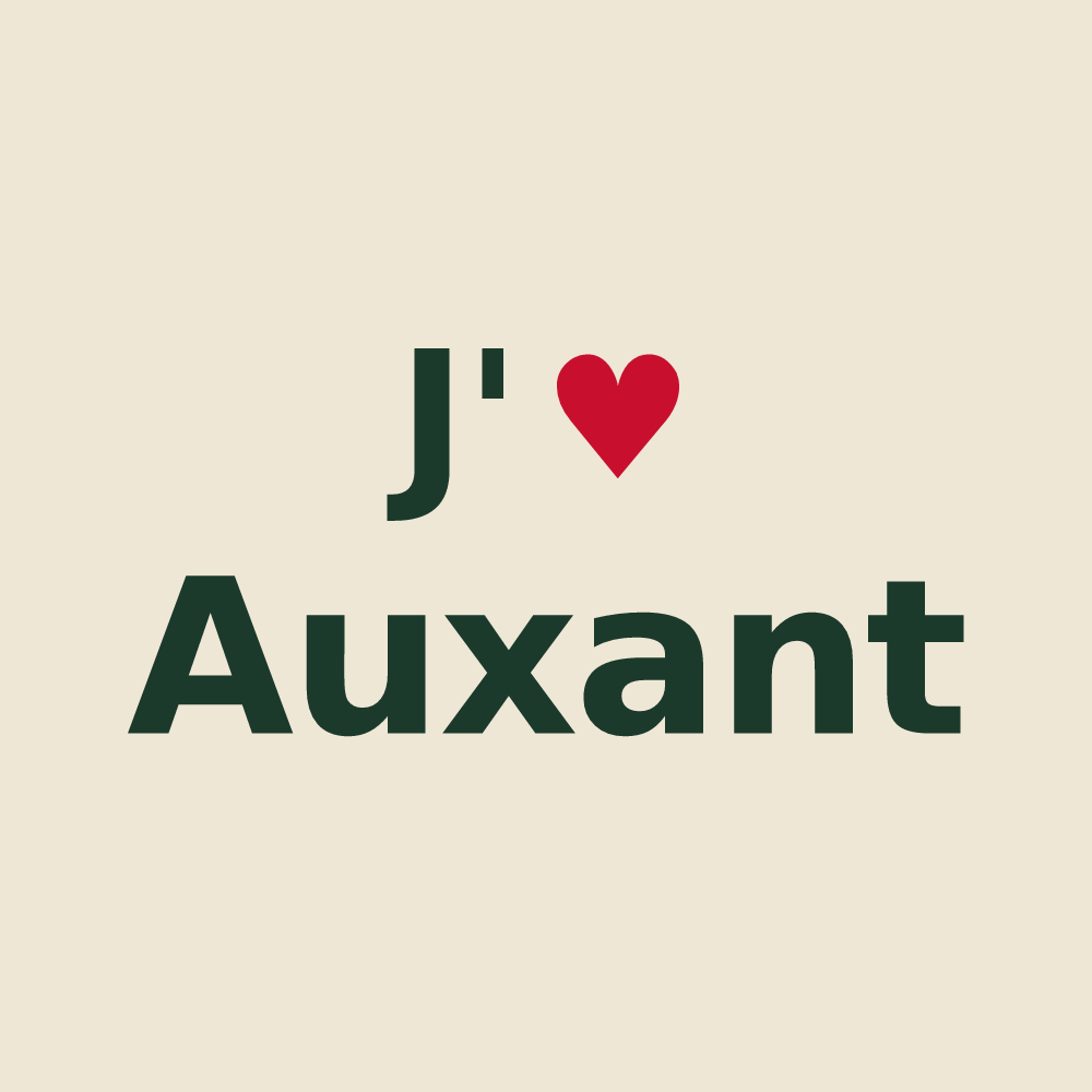 Tote bag personnalisé Auxant — design J'aime Auxant