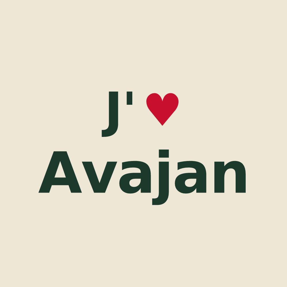 Tote bag personnalisé Avajan — design J'aime Avajan