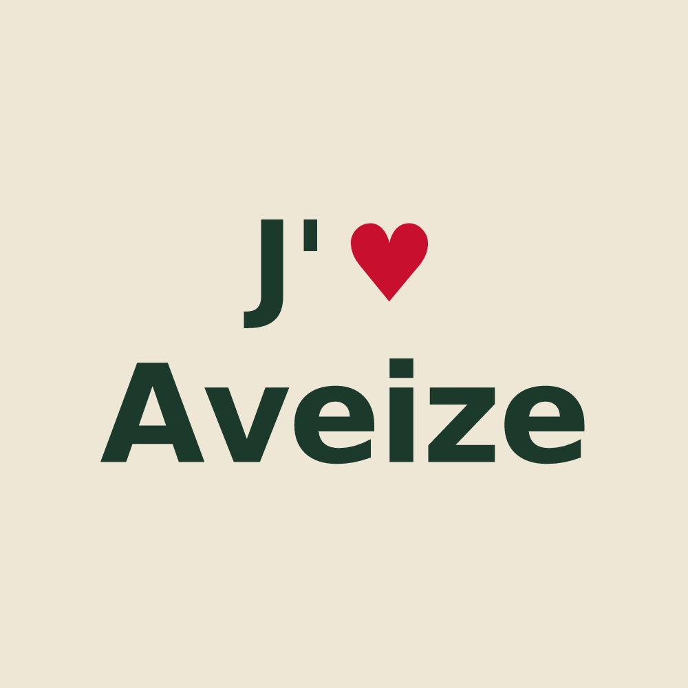 Tote bag personnalisé Aveize — design J'aime Aveize