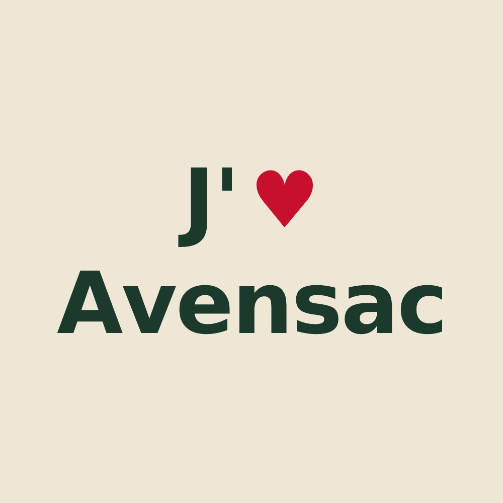 Tote bag personnalisé Avensac — design J'aime Avensac