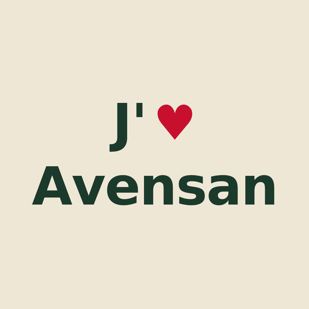 Tote bag personnalisé Avensan — design J'aime Avensan