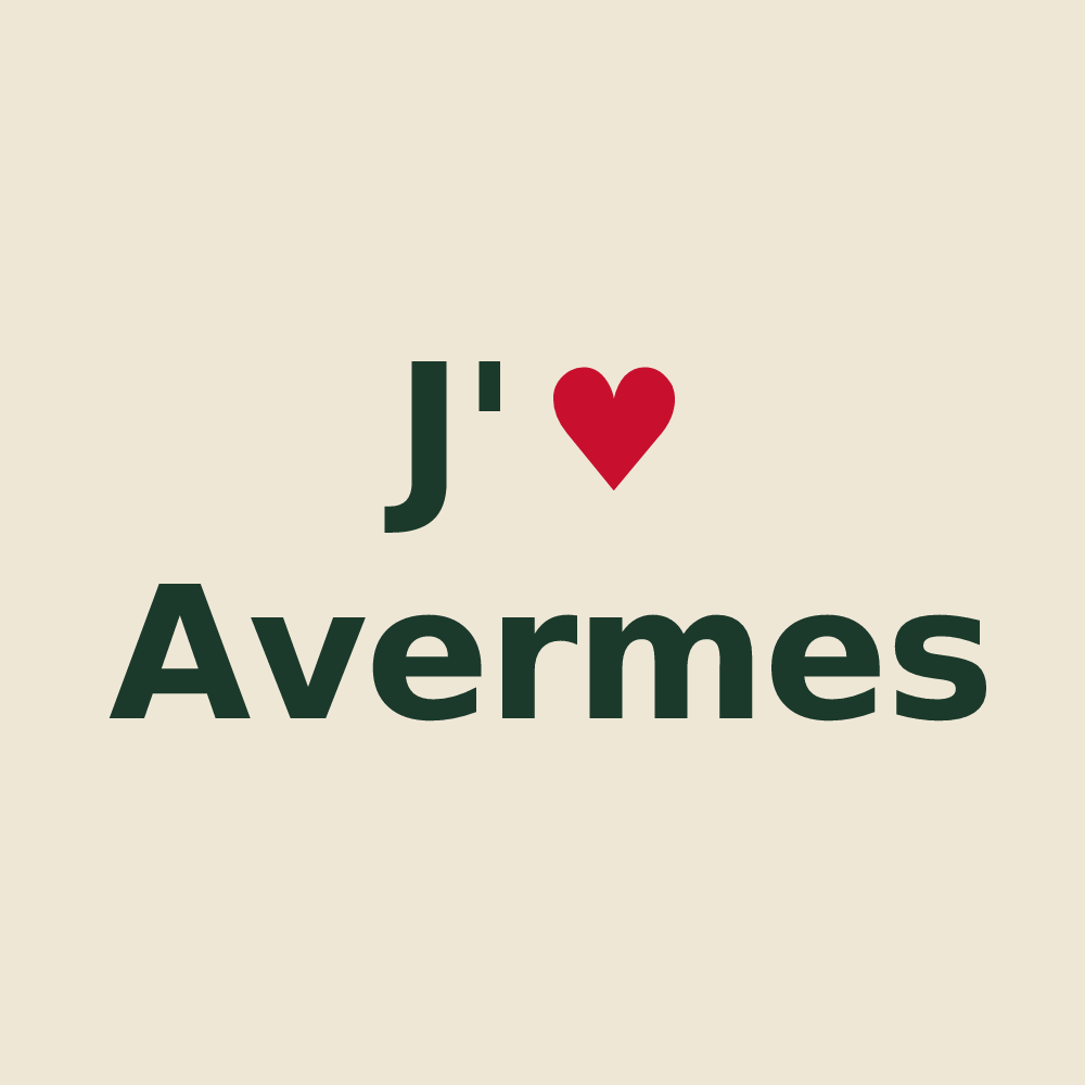 Tote bag personnalisé Avermes — design J'aime Avermes