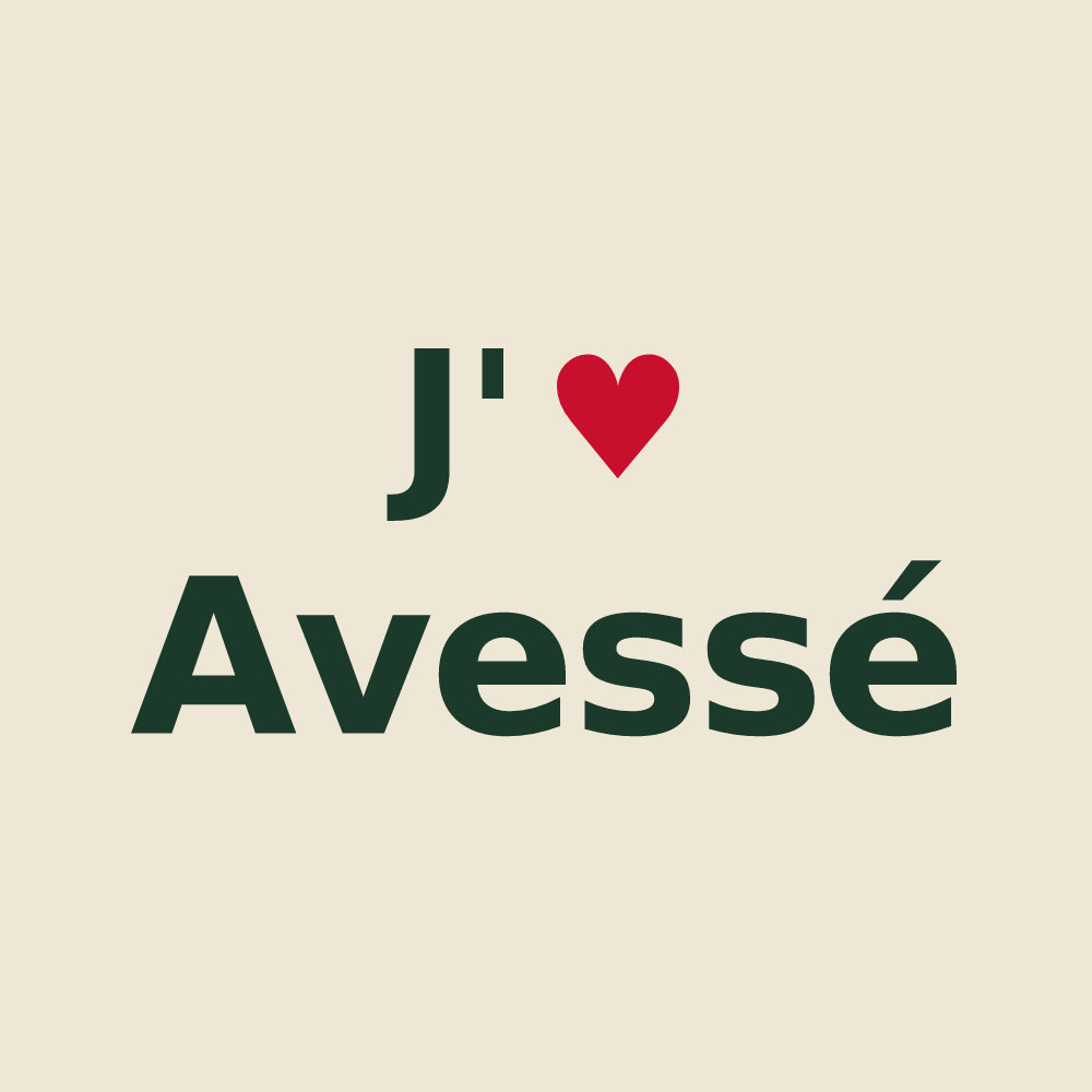 Tote bag personnalisé Avessé — design J'aime Avessé