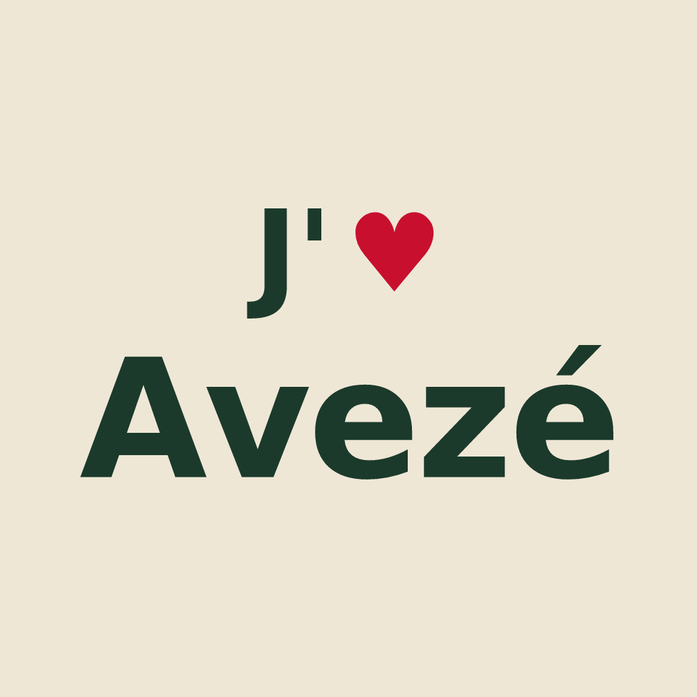 Tote bag personnalisé Avezé — design J'aime Avezé