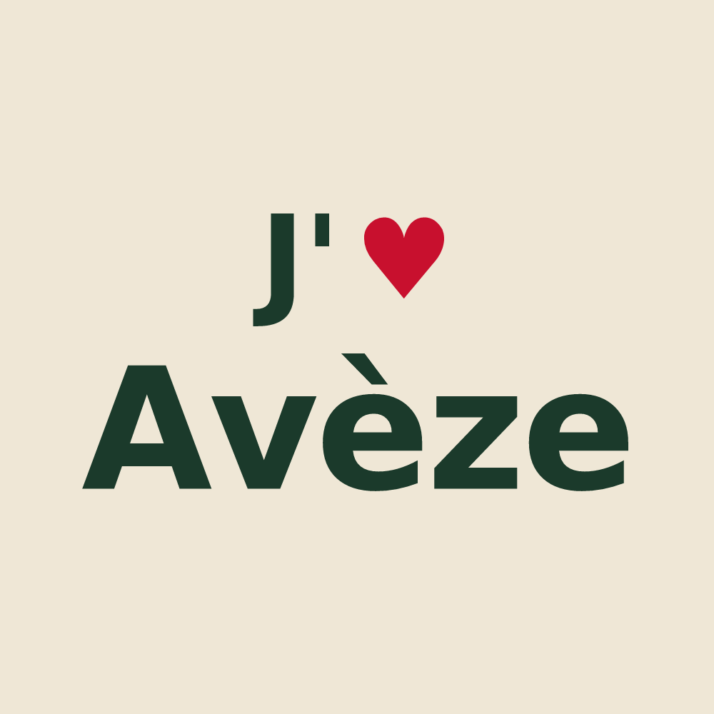 Tote bag personnalisé Avèze — design J'aime Avèze