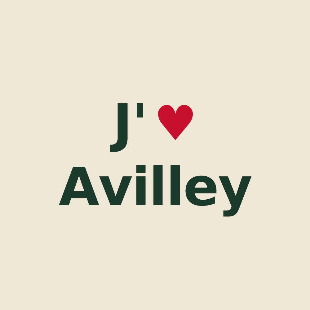 Tote bag personnalisé Avilley — design J'aime Avilley