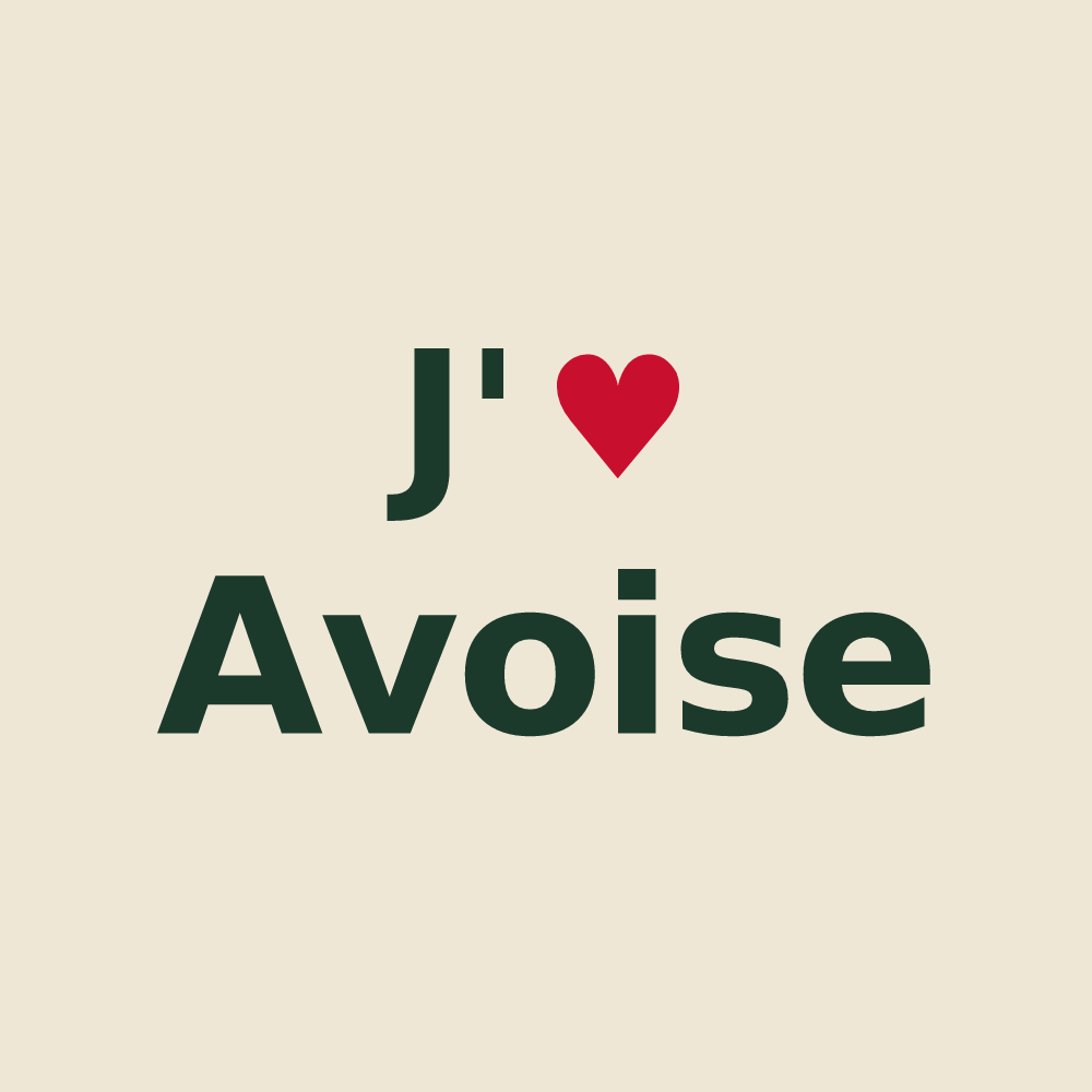 Tote bag personnalisé Avoise — design « J'aime Avoise » imprimé sur le tote bag