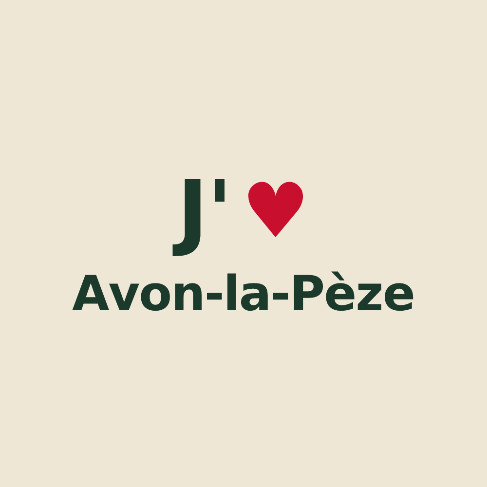 Tote bag personnalisé Avon-la-Pèze — design J'aime Avon-la-Pèze